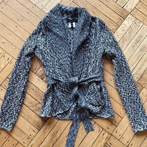 BCBG MaxAzria Wool Tie Front Cardigan